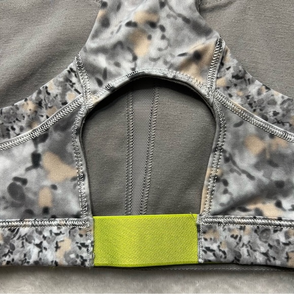 Sold- LULULEMON Top Speed Fleur Silver Spoon Sports Bra - Picture 6 of 8